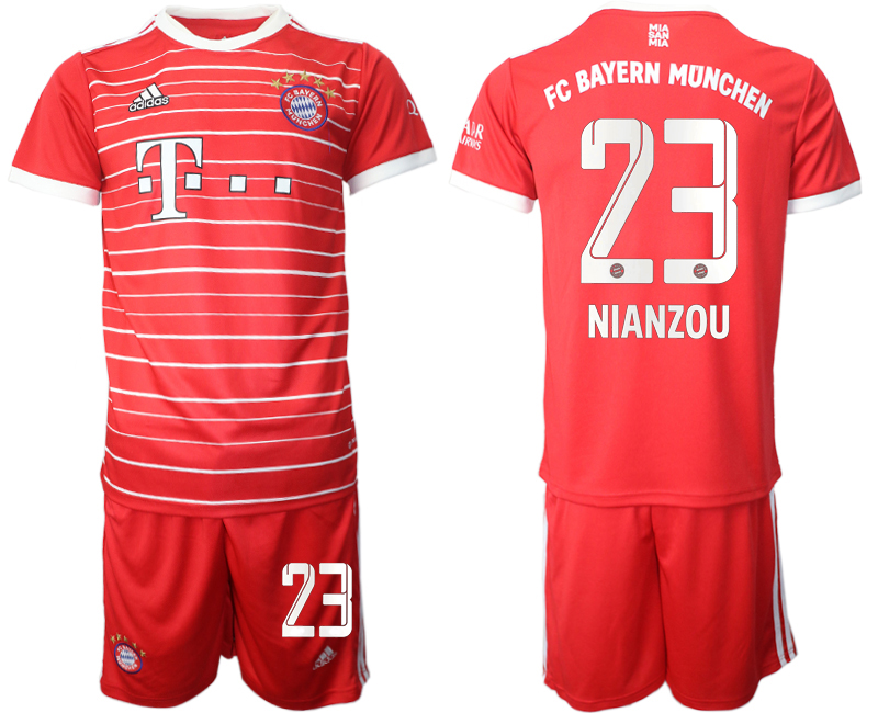 Cheap Men 2022-2023 Club Bayern Munich home Red 23 Adidas Soccer Jersey